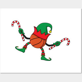 Christmas Basketball Elf Posters and Art